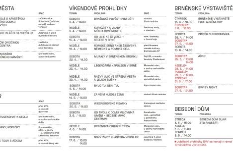 Autentické prohlídky 2023, Jaro v Brně – brožura